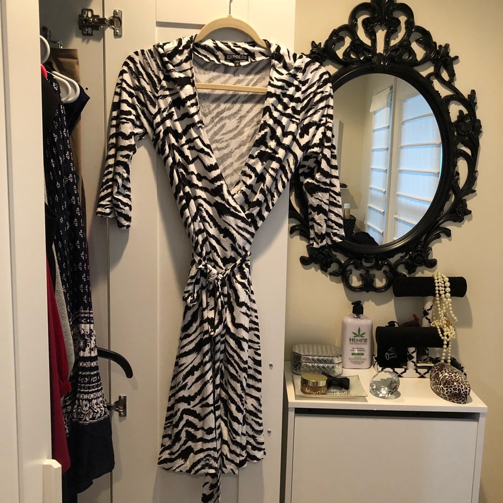 Zebra print wrap dress
